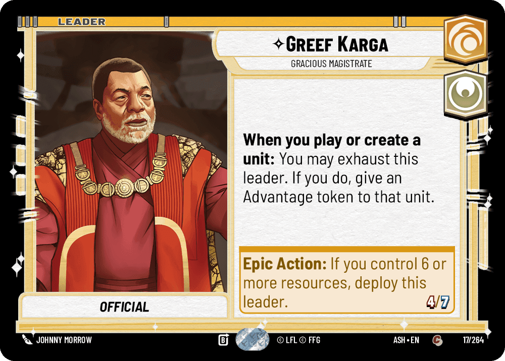 Greef Karga — Gracious Magistrate